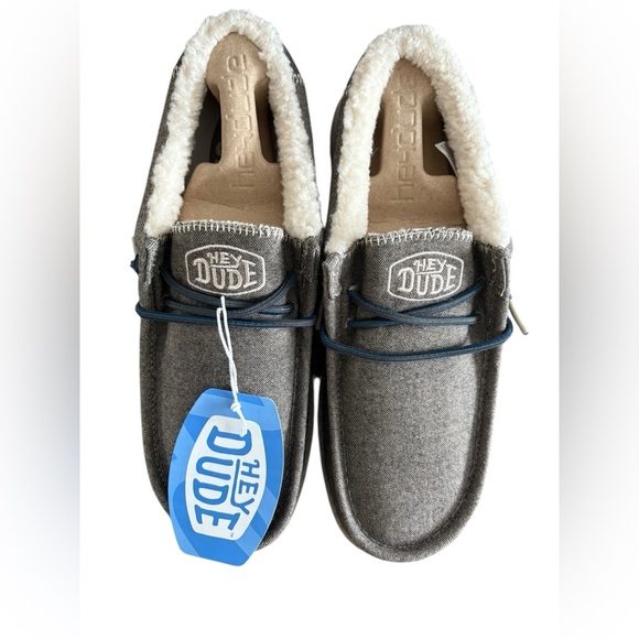 Hey Dude Choco Brown Loafers with Blue Accents - Picture 1 of 7